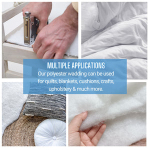 polyester wadding for quilts, blankets, cushions and crafts